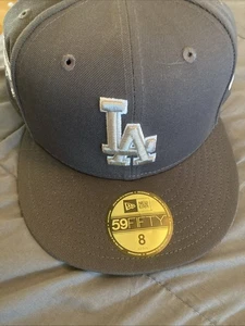 Los Angeles Dodgers Stadium 40th Graphite New Era Fitted Baseball Cap Hat Sz 8 - Picture 1 of 4