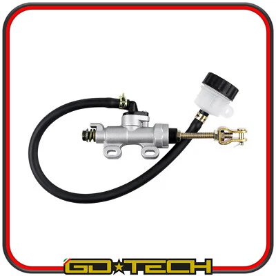 POMPA FRENO POSTERIORE MOTO CROSS ENDURO MOTARD Argento UNIVERSALE con SERBATOIO - Image 1 of 4