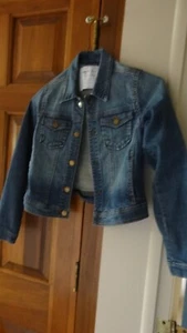Gap Denim Jean Jacket Blue Size L Distressed Coat for Girls - Picture 1 of 4