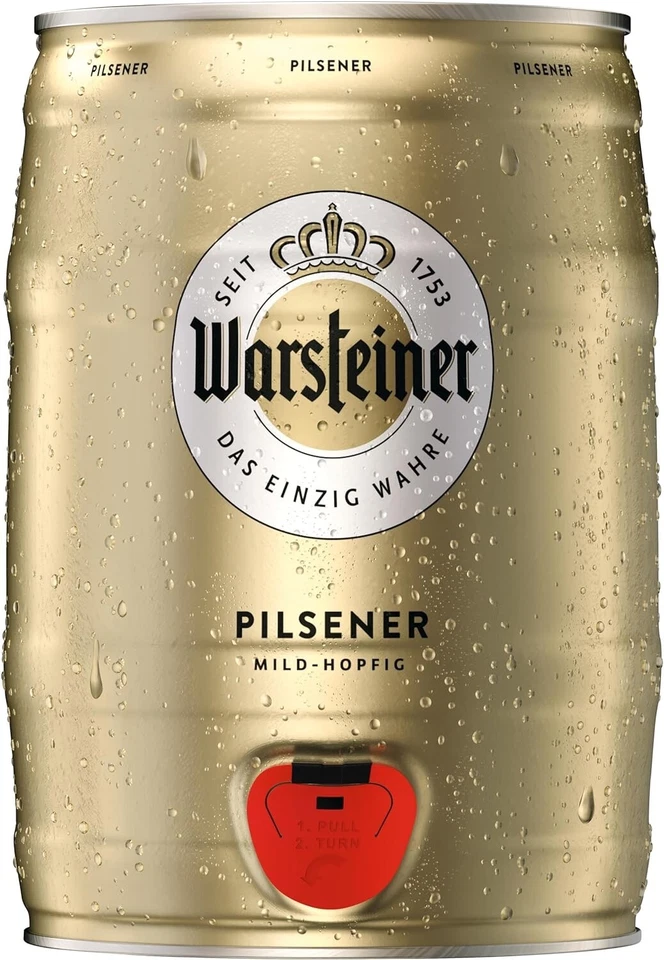 Warsteiner Premium Pilsener  Bier - 5 Liter Partyfass  - 5 Liter / 4,8 % Vol. - Bild 1 von 1