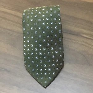 BROOKS BROTHER Silk Green And Blue Multicolor Geometric Tie - Picture 1 of 8