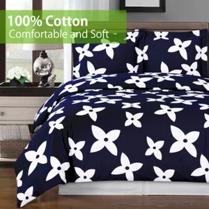 300TC 100% Cotton Soft & Comfortable 3PC Desiree Reversible Duvet Cover Set - Picture 1 of 4
