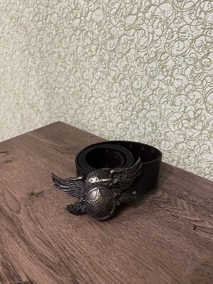 AMERICAN EAGLE РЕДКАЯ WESTERN КОЖАНЫЙ РЕМЕНЬ ВИНТАЖНЫЙ КОВБОЙ МЕТАЛЛИЧЕСКИЙ ЛОГОТИП РАЗМЕР 113 см - Изображение 1 из 4