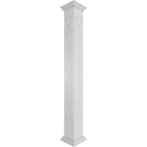 Ekena Millwork PVC Column Wrap Kit 7-5/8"x8' Square w/ Crown Capital + Base - Picture 1 of 8