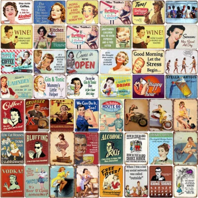 Metal Signs Plaques Vintage Man Cave Garage Bar Pub Home Wall Customize Decor - Image 1 of 4