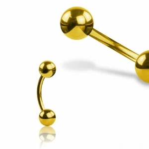 Piercing Banane Gold Septum Bauchnabel Tragus Augenbraue Intim Brust Ohr Nase - Bild 1 von 5