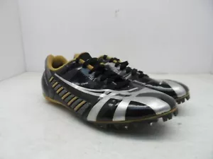 Asics Men's Hyper Sprint Track Spikes GY700 Black/Silver/Gold Size 8M - Picture 1 of 10