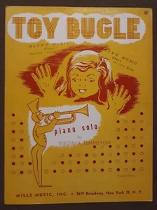 1946 Vintage sheet music Toy Bugle Piano Solo by Virginia Templeton Mills Music - Picture 1 of 1