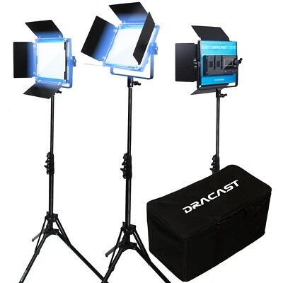 Dracast LED500 X Series Daylight LED 3 Light Kit with Nylon Padded Travel Case - Image 1 of 4