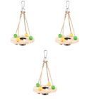  3 Pack Parrot Feeding Container Rope Perch Hummingbird Swing Feeder Hanging