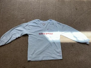Ali & Mally x Peace Love World Sweatshirt “feeling Grateful” Light Blue Size XXS - Picture 1 of 7