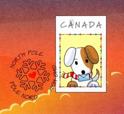 CANADA SANTA CLAUS AFTER XMAS POST CARD FRENCH & ENGLISH 2022 dog birds sailing - Image 1 of 3