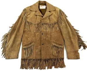 EXCELLED US Western Cowboy Fransen Easy Rider Wildleder Lederjacke  50 M-L - Bild 1 von 4