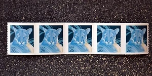 USA2007 #4141 26c Florida Panther - Coil Strip of 5 Mint NH self adhesive cat - Picture 1 of 1