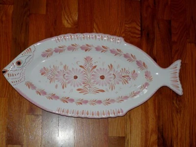 HENRIOT QUIMPER HB France Fleuri Rose 24" Fish Shape Serving Platter - Rare - Image 1 of 4