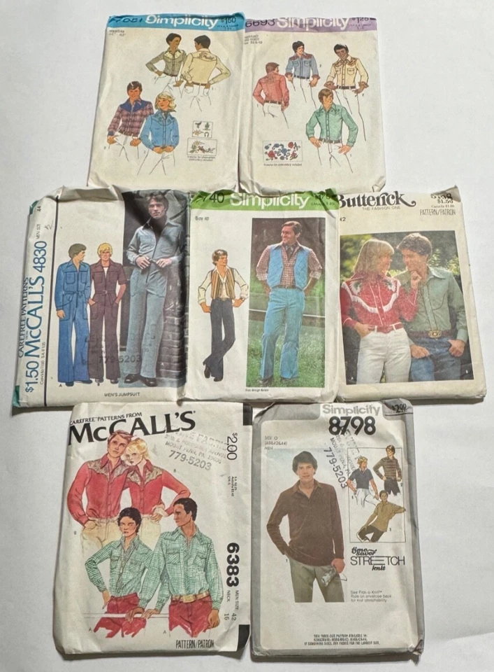 Patrones vintage para hombre - Camisas, pantalones $10 cada uno envío gratuito Foto 1 de 1