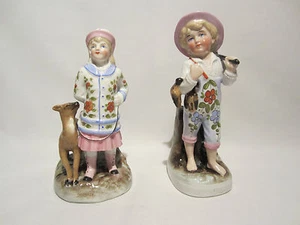 Antiguos Temas Figuras Porcelana De Sajonia Biscuit Policromado Raspador Tostado - Picture 1 of 5