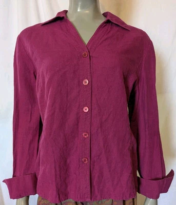 Ирландская льняная рубашка с длинным рукавом на пуговицах Brooks Brothers Fuchsia 16 - Изображение 1 из 4