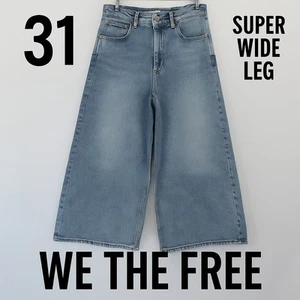 We The Free Wide Leg Jeans 31 Light Wash 90s Y2K High Rise Crop Denim Free... - Bild 1 von 14