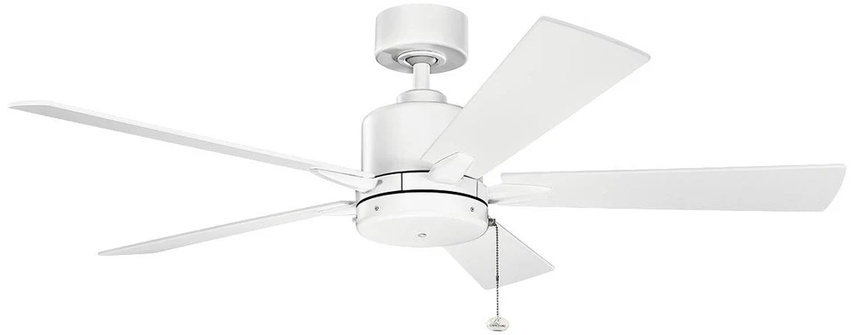 52" Kichler Bowen Pull Chain Matte White Pull Chain Ceiling Fan - Image 1 of 1
