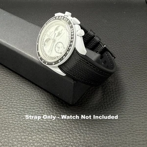 Schwarzes Kautschuk Uhrenarmband für Omega x Swatch MoonSwatch Mission to Earthphase - Bild 1 von 10