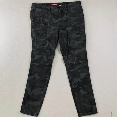 Pantalones cargo Unionbay para mujer tiro medio ajustados utilitarios verdes camuflaje juniors talla 11 Foto 1 de 4