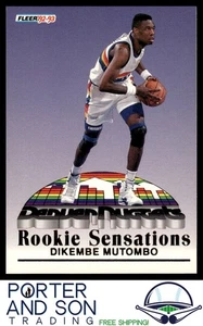 Dikembe Mutombo RC Rookie Sensations 1992-93 Fleer #7 Nuggets Basketball Card - Bild 1 von 2