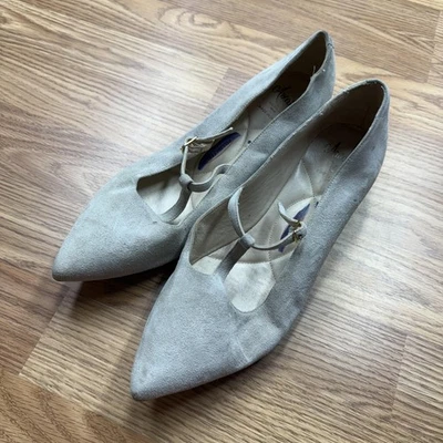 Zapatos planos vintage Amalfi by Rangoni para mujer talla 9,5 M gris gamuza hechos en Italia Foto 1 de 4