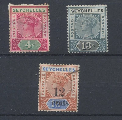 Estampillas de Seychelles 1890-1893 SG10;13;16 como nuevas + CV usado £22,75 Foto 1 de 2