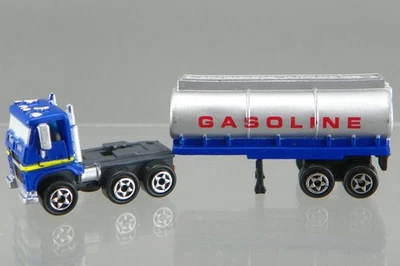 Vintage 1989 Galoob Micro Machines Blue Gasoline Semi Tractor Trailer Flawed Peg - Image 1 of 4