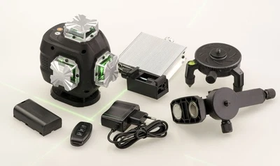 Laser Level Green 4D 16 Horizontal Lines Vertical, Remote Control 2 Batteries - Image 1 of 4