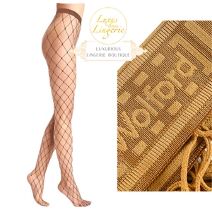 Sixties Tights by Wolford XS Honey Fishnet Tights Sun Brown Stockings - Picture 1 of 3
