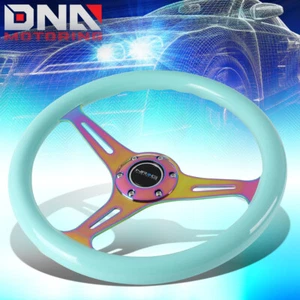 NRG ST-015MC-MF 350MM NEO CHROME SPOKES MINTY FRESH WOOD GRAIN STEERING WHEEL - Picture 1 of 5