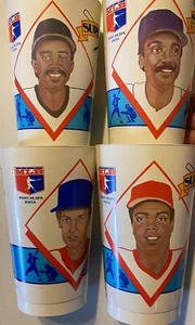MLB Super Stars Rice Parker Peña 20oz Lot 4 Vintage Cups Icee Frozen Coca-Cola - Picture 1 of 12