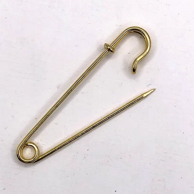 "Falda falda escocesa pasador de seguridad de 10 3"" metal dorado latón color artesanía accesorio grande" Foto 1 de 4