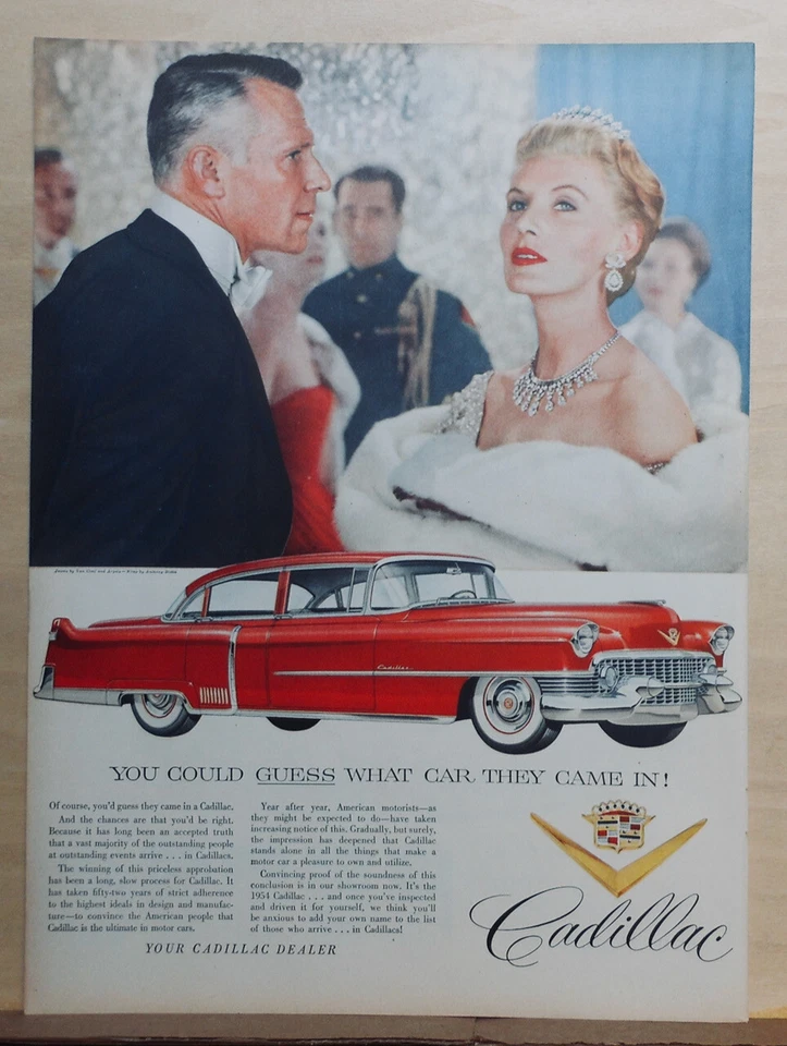 1954 magazine ad for Cadillac - Guess What Car They Came In! red Cadillac - Image 1 of 1