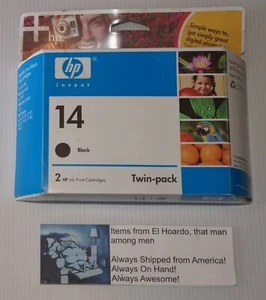 HP 14 Black Ink Cartridge Twin Pack C9330FN *EXP. 2006 Sealed OEM Ink - Picture 1 of 2