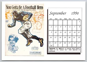 Postal Septiembre 1990 Partituras Calendario Serie Postal Coleccionista Revista - Imagen 1 de 2