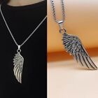 New Huge Angel Wing Men's Stainless Steel Cool Silver Pendant Necklace 24" Chain