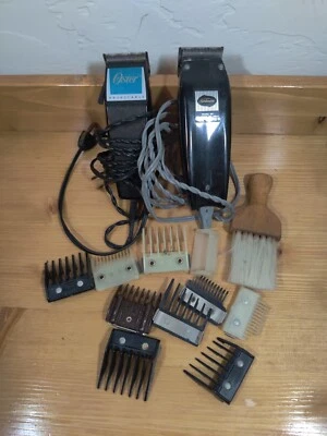 Vtg Lot Of 2 Oster Sunbeam Electric Men's Shaver Clippers Accessories Working! - Image 1 of 4