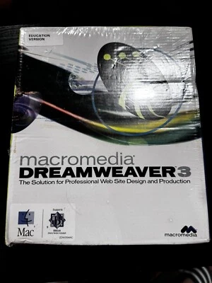 Macromedia Adobe Dreamweaver 3 Big Box Software Website Design PC MAC Sealed - Image 1 of 4