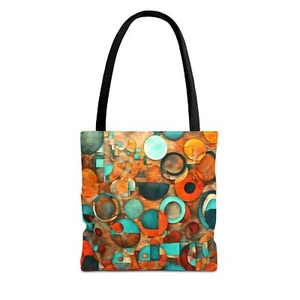 Bolso de Mano Círculos de Colores Brillantes sobre Fondo Envejecido  - Imagen 1 de 13