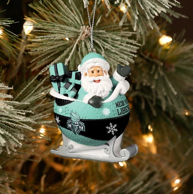 FOCO Officially Licensed WNBA New York Liberty Santa's Sleigh Christmas Ornament