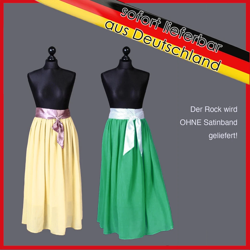 Chiffon Rock Strandrock Maxirock lang soft Rosenmontag Umzug Kostüm Fasching - Bild 1 von 2