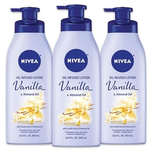 Nivea Oil Infused Vanilla Almond Oil Body Lotion 24 Stunden Feuchtigkeitscreme 3er Pack - Bild 1 von 9