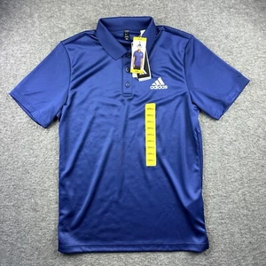 Adidas Polo Shirt Mens Small Blue Navy Short Sleeves Performance Golf Tennis - Picture 1 of 9