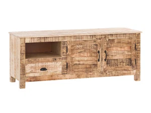 TV-Bank Caribou 150 cm Lowboard Massivholz braun Echtholz TV-Regal Holz Landhaus - Bild 1 von 8
