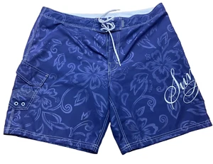 Floral Sundek 38 Surf Beach Board Shorts Blue Swim Trunks Bath Suit Size 38 xL - Picture 1 of 16