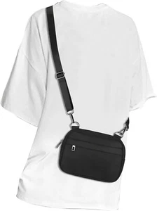 Crossbody Bags for Women Men Small Belt Bag Adjustable Strap Fanny Pack Black - Picture 1 of 6