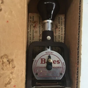 Vintage Bates 6 Wheeled Stamper Repeat Numbering Machine 6 E In Original Box - Picture 1 of 11